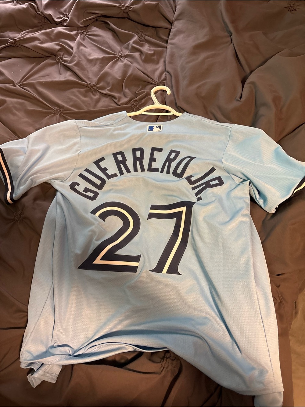 Nike Light Blue Guerrero Jr. #27 Men's Baseball Jersey